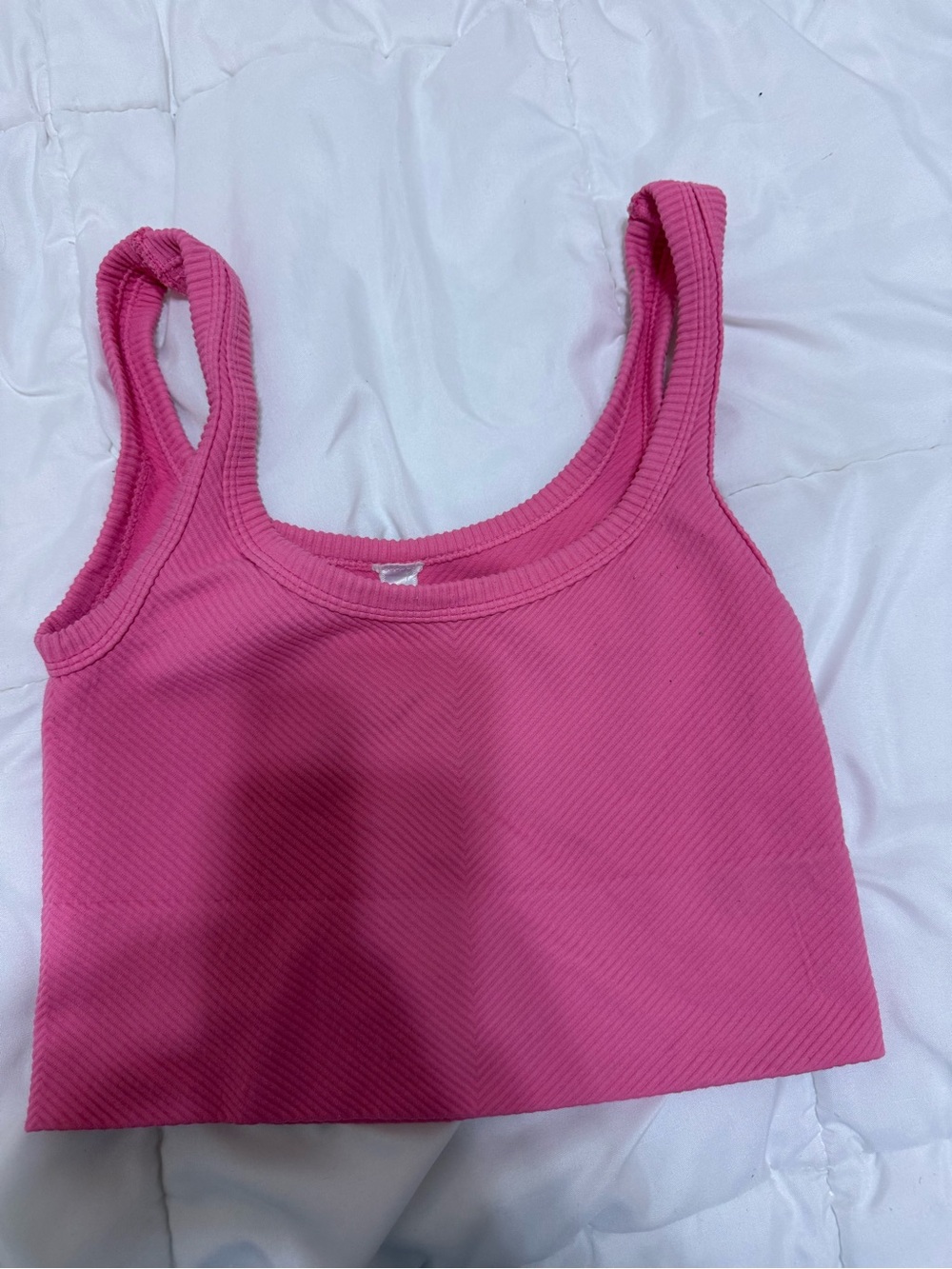 Nikibiki Hot Pink Ribbed Crop Tank